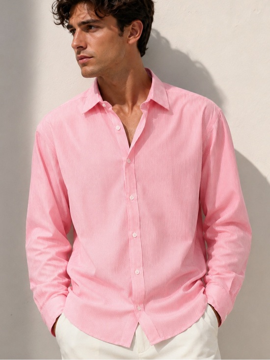 Banana Republic Other - Banana Republic Men's Tailored Slim Fit Cotton Oxford Shirt XL Pink & White